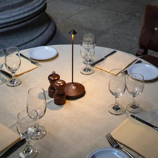 Sleek modern wireless LED table lamp with dimmable light settings. Perfect for home decor, ambiance, and accent lighting.