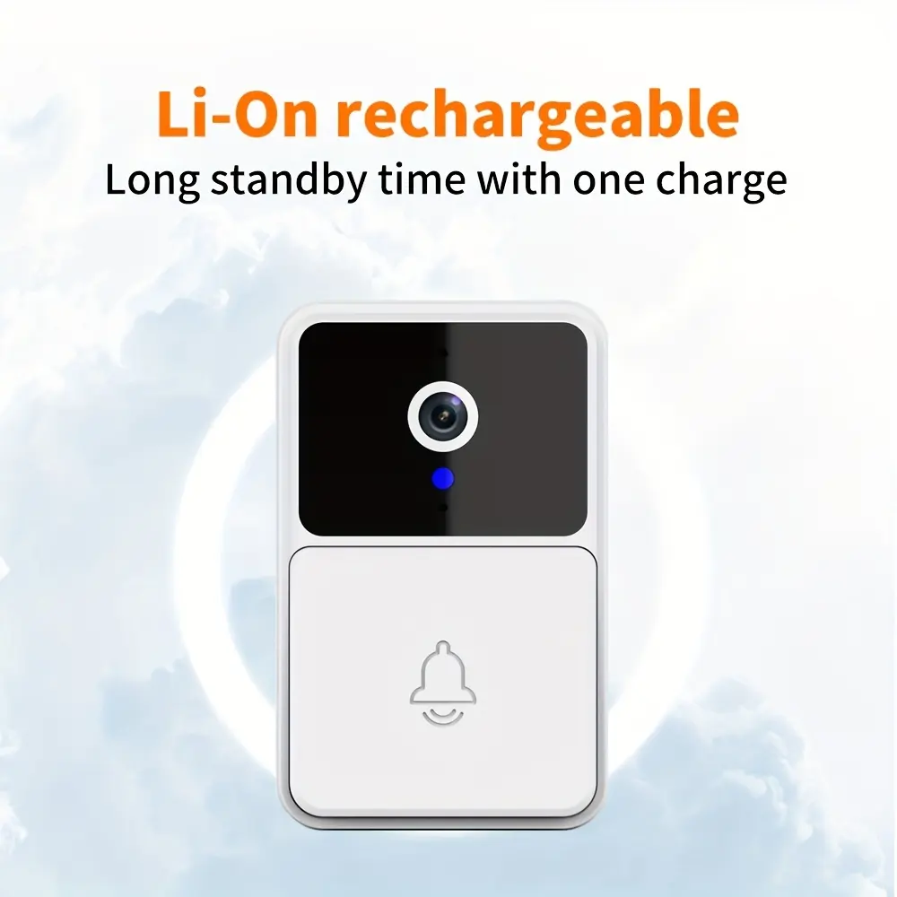 Advanced wireless video doorbell with HD night vision, motion, two-way audio for home security.