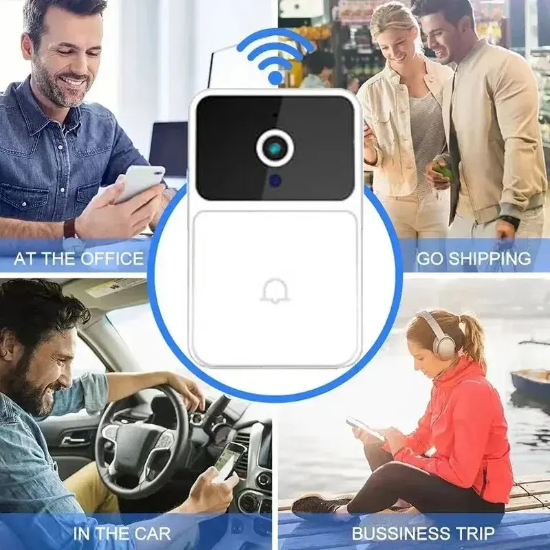 Wireless video doorbell with night vision for clear surveillance. Enhance outdoor security.