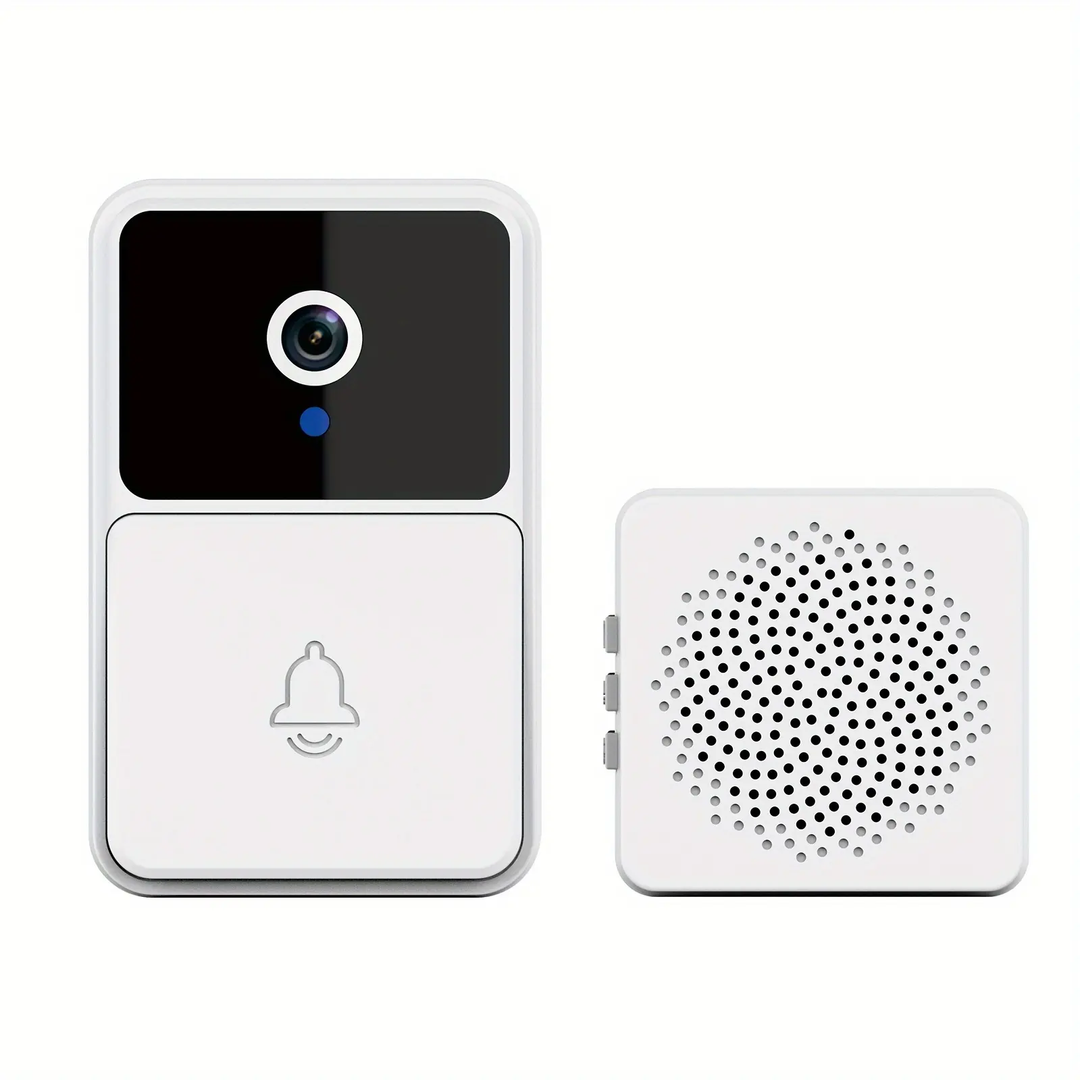 Outdoor security camera doorbell with two-way audio. Communicate with visitors remotely.