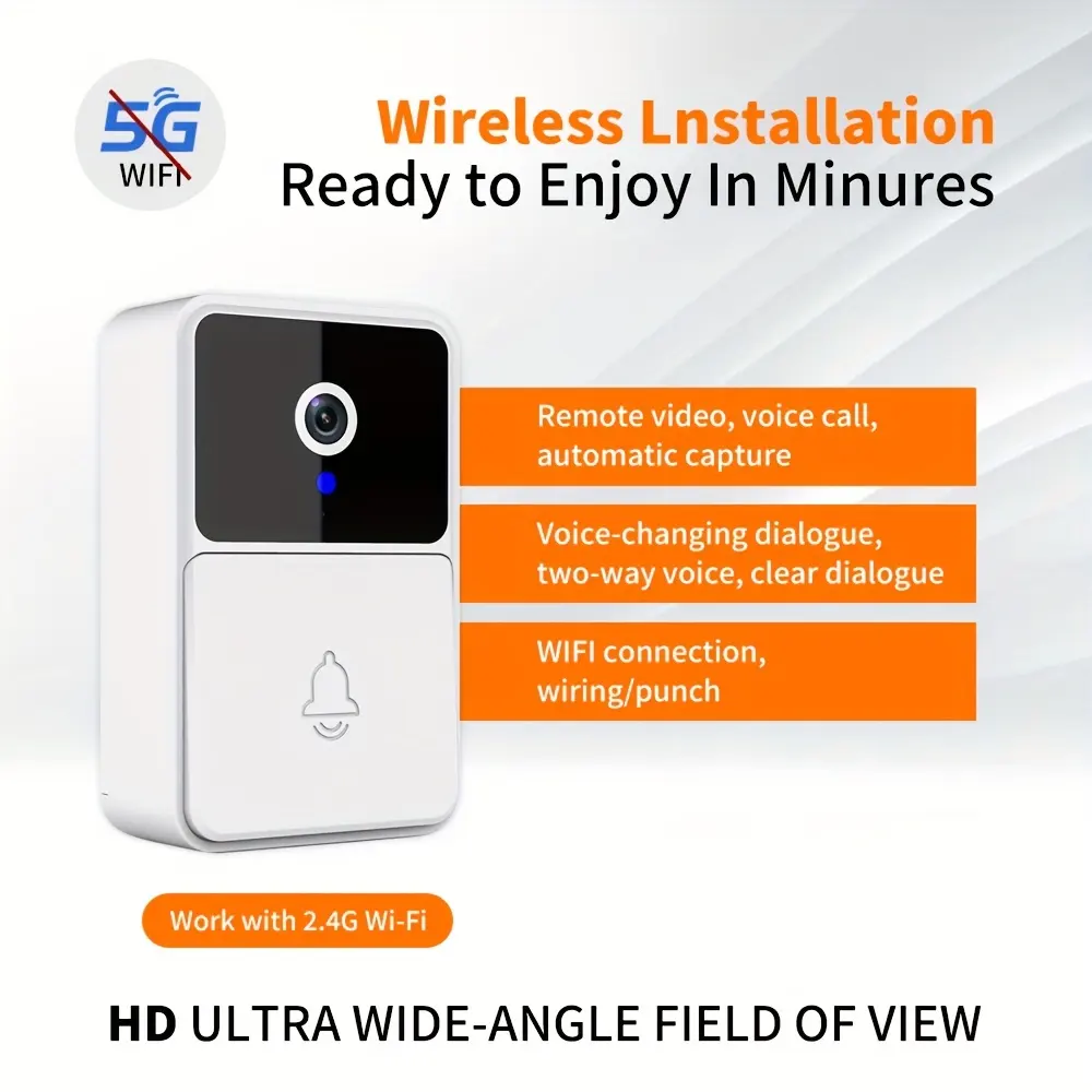 Monitor your front door with this wireless video doorbell & night vision security camera.