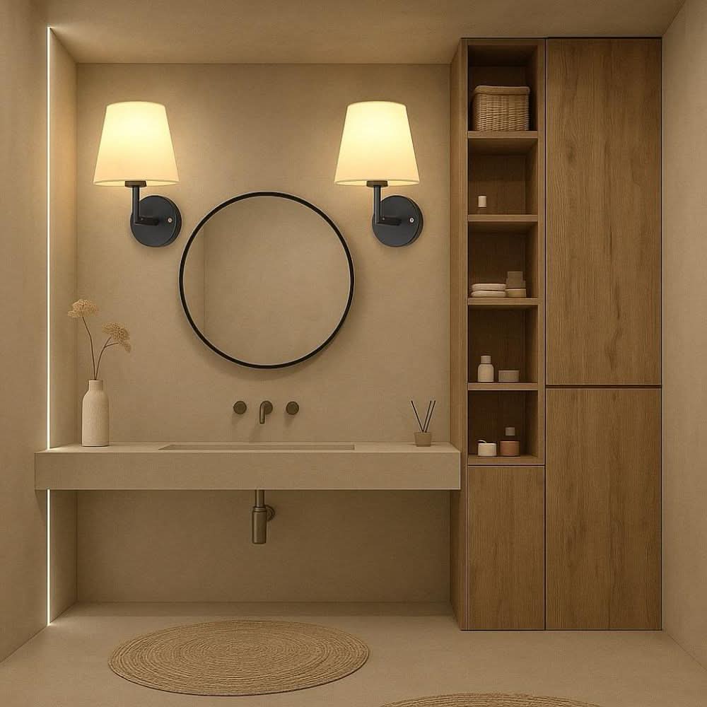 Battery operated wall sconce light with remote, featuring simple installation for home decor.