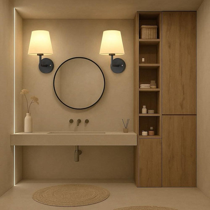 Battery operated wall sconce light with remote, featuring simple installation for home decor.