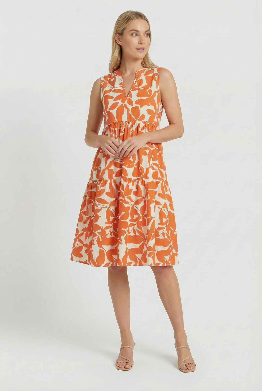 Elegant floral A-line mini dress, suitable as a women's party dress.