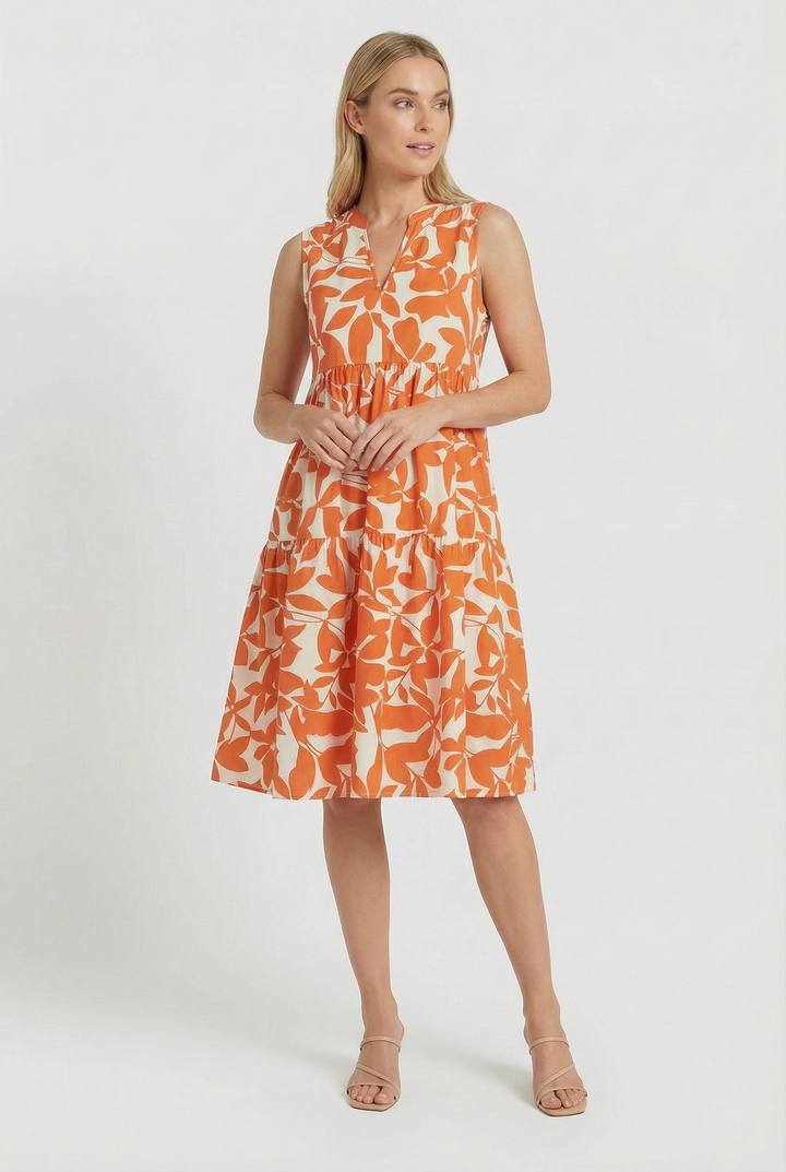 Elegant floral A-line mini dress, suitable as a women's party dress.