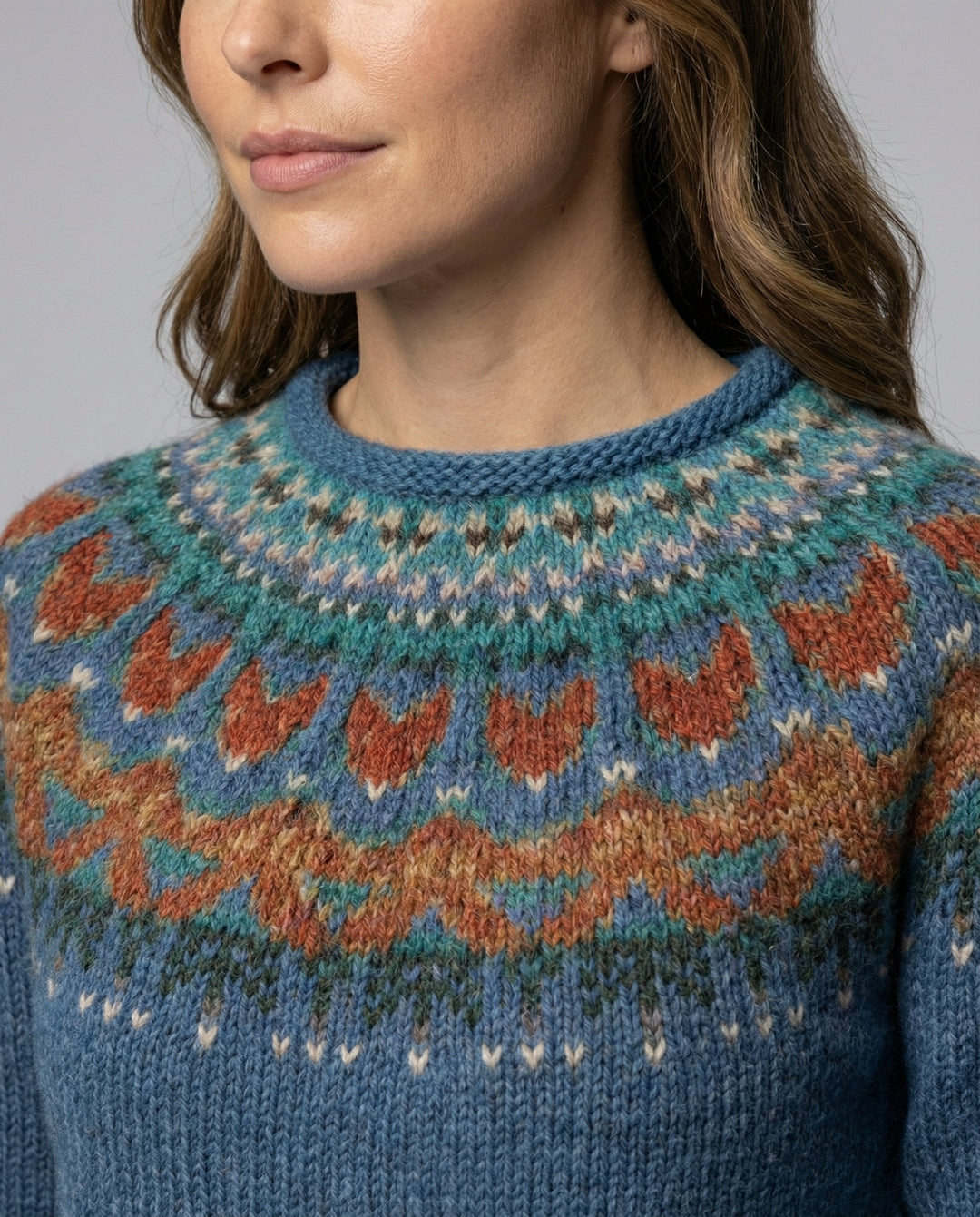 Stylish women's fashion: Icelandic knit sweater for cozy winter wear