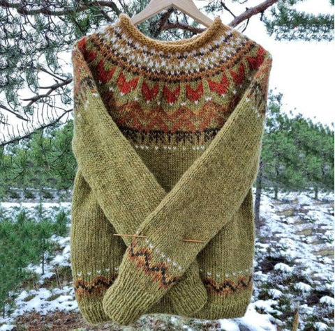 Women's winter fashion: Warm and stylish Icelandic knit sweater