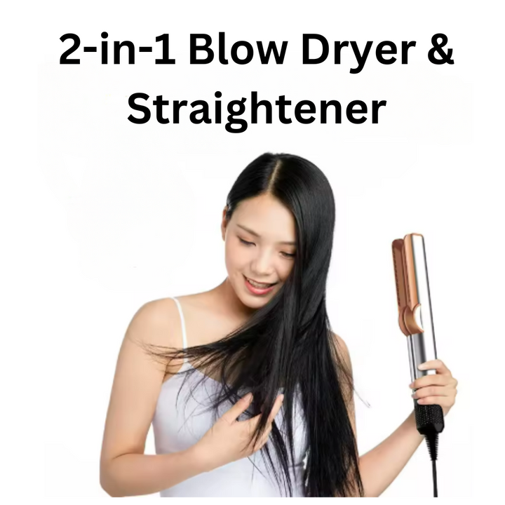 Efficient women's 2-in-1 hair dryer straightener, perfect for fast drying & sleek, professional styling.