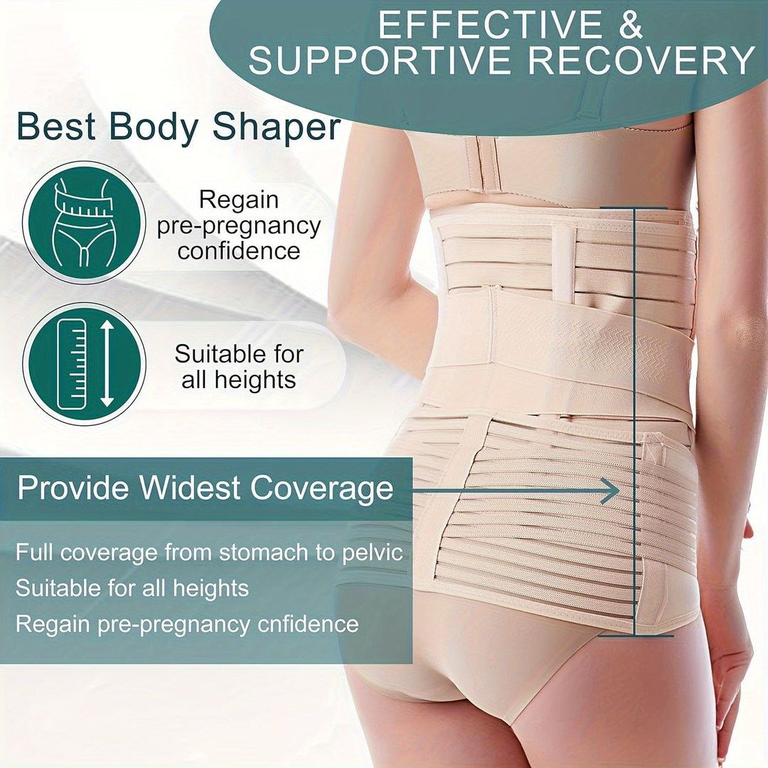 Pelvic & waist support: 3-in-1 postpartum belly band, essential for post-pregnancy recovery.