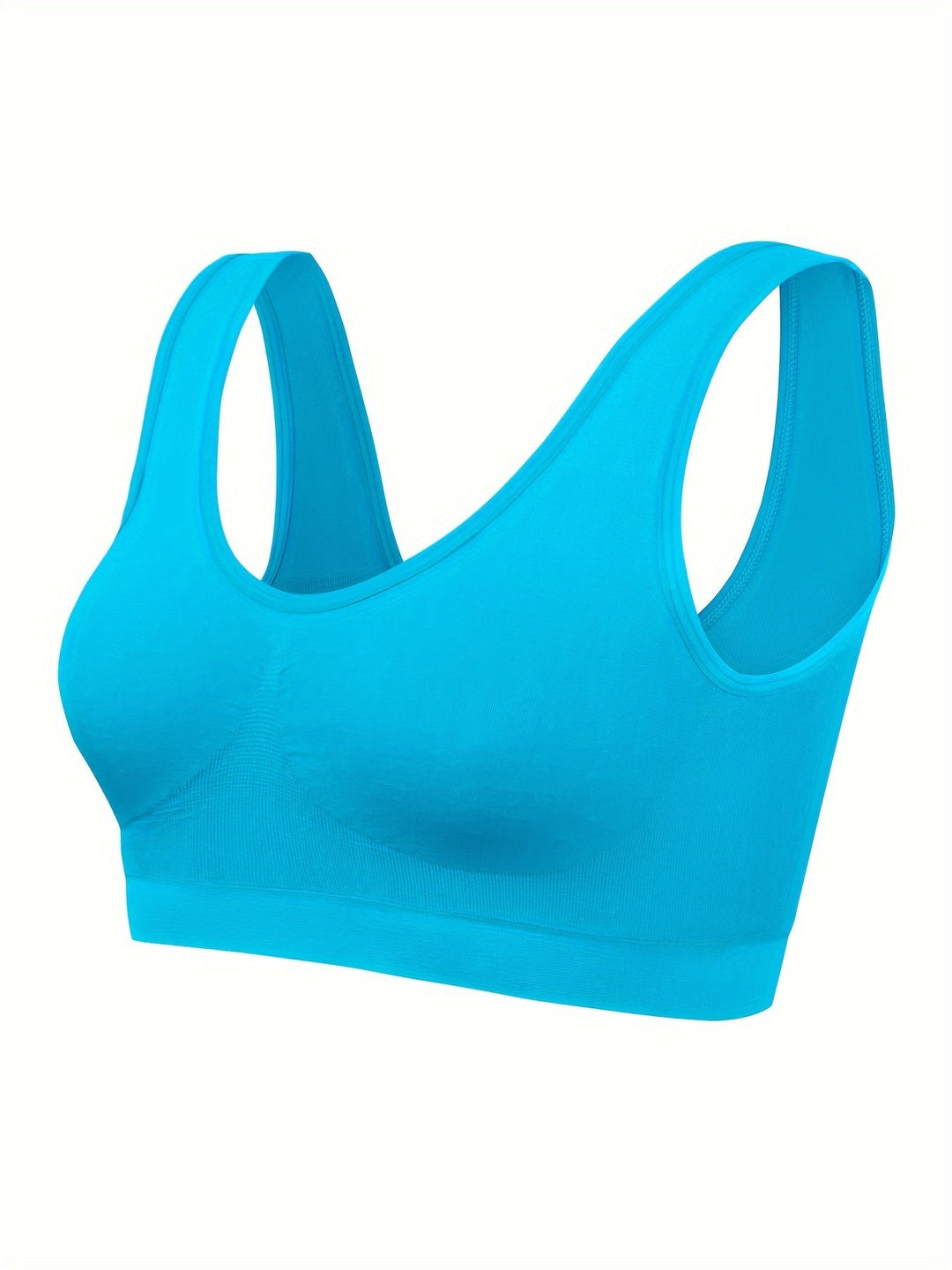 Supportive women's seamless 3-piece gym wear set: sports bra & two tank tops for comfortable, active support.