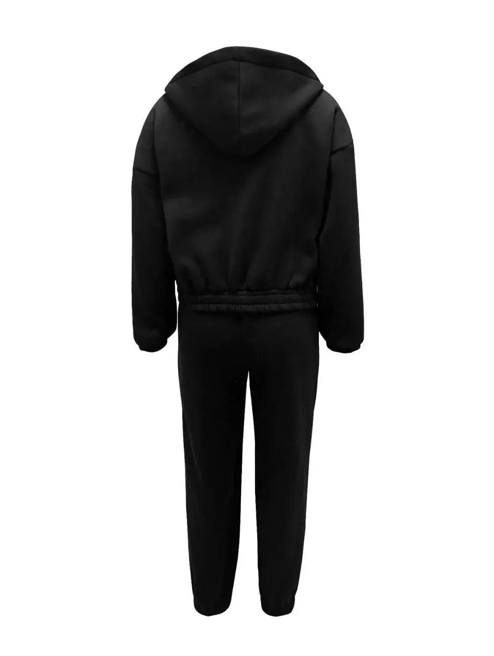 Designer women's loungewear set: cropped hoodie, bralette, & joggers, perfect for relaxing.