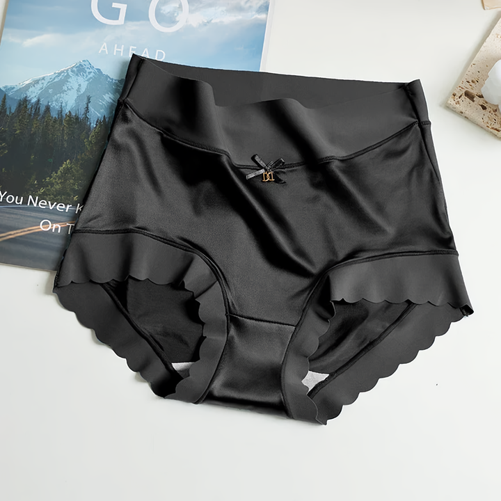 Multi-pack seamless silk satin women's underwear. High-quality briefs, luxurious & smooth for comfort.