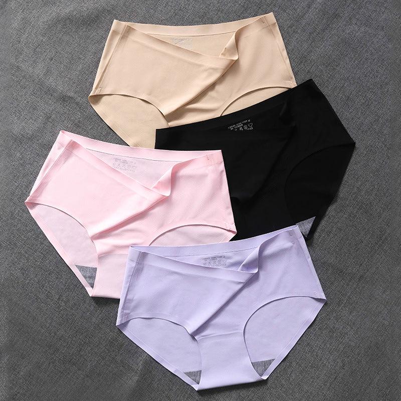 Five-pack of women's seamless silky comfort briefs, perfect for no-show lingerie.