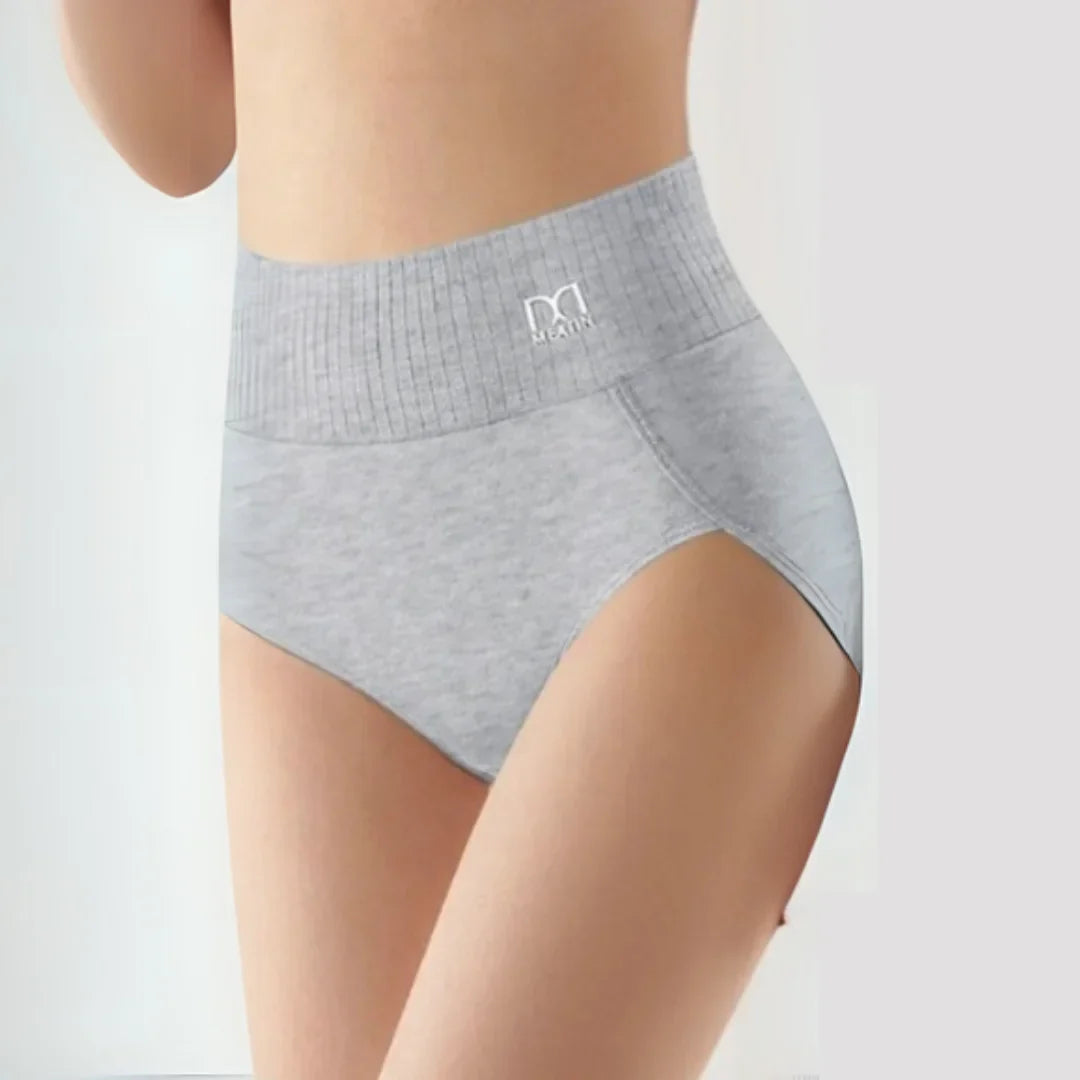 Set of 6 women's high-waist shaping briefs, ribbed waistband offers discreet tummy control everyday.