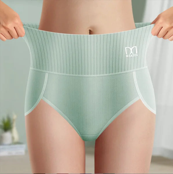 Multipack of 6 women's high-waisted shaping briefs with ribbed waistband for comfortable tummy control.