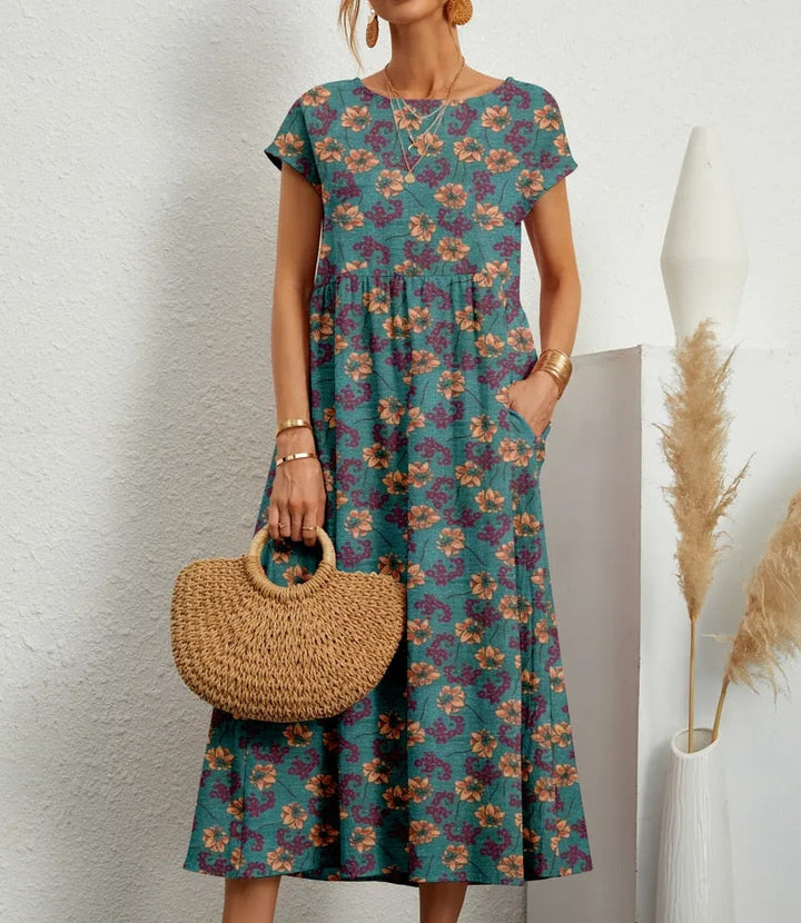 The ultimate summer A-line dress for women, featuring a feminine floral print.