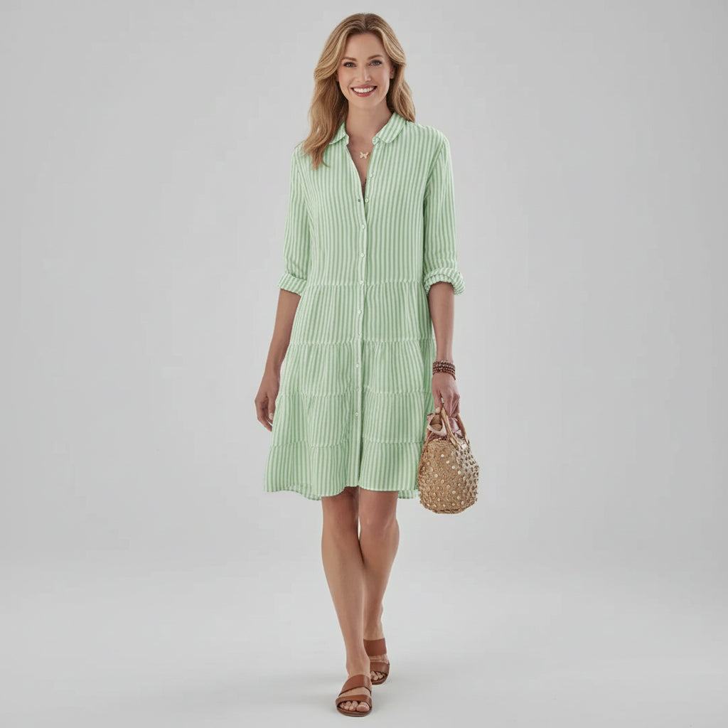 Effortlessly elegant women's short sleeve dress, a must-have summer staple.