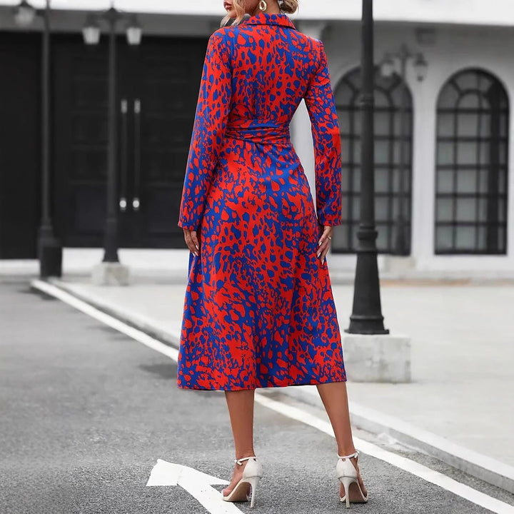 Versatile women's A-line midi dress, complete with waist tie, ideal for chic summer fashion and casual elegance.