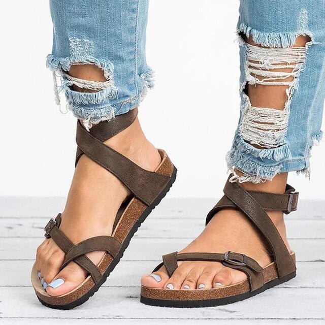Women's adjustable orthopedic sandals with arch support for all-day comfort.