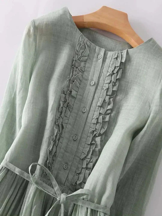 Women's airy linen summer dress, perfect for beach days and casual outings.