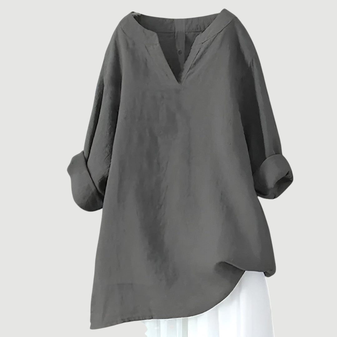 Modern aesthetic women's airy shirt, offering a comfortable, relaxed loose fit. Great for everyday and summer fashion.