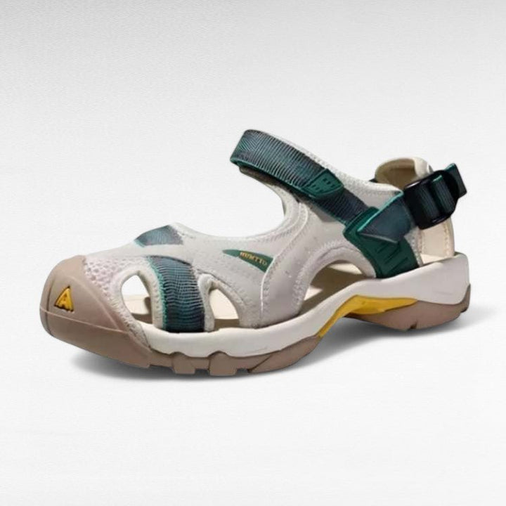 Women's hiking adventure sandals. Comfortable & slip-resistant outdoor footwear, ideal for all-terrain summer travel.