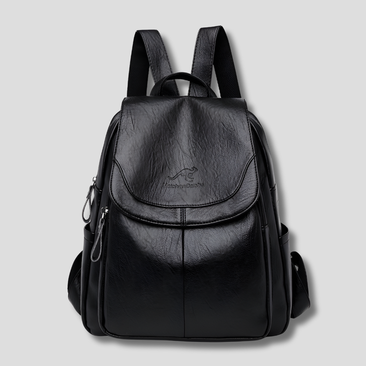 Chic women's leather backpack, perfect as a fashion or everyday work bag.