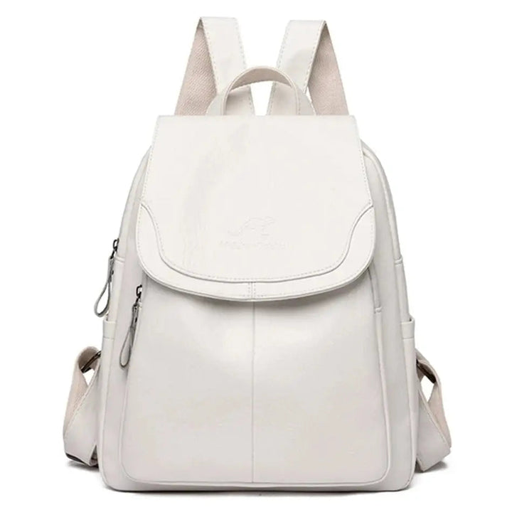 Elegant women's leather anti-theft backpack, ideal for travel, commuting, or daily fashion.