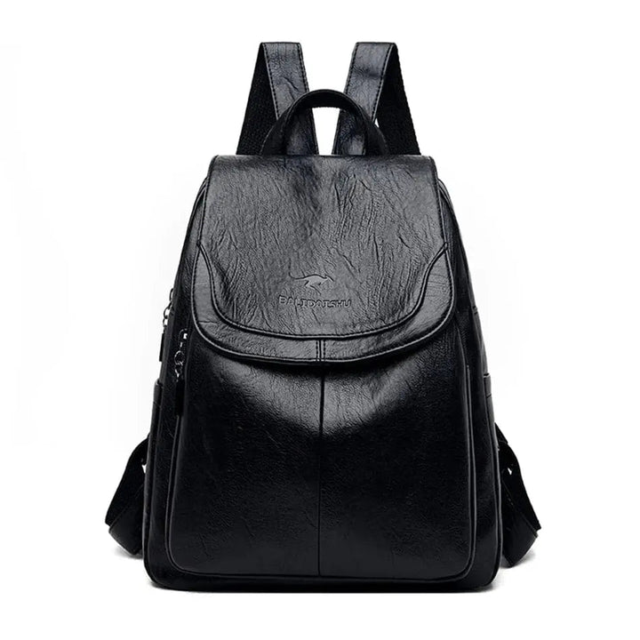 Stylish women's anti-theft leather backpack for travel & daily commute. Secure and chic handbag.