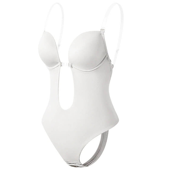Sculpting women's underdress top with a deep V and backless design for a smooth silhouette.