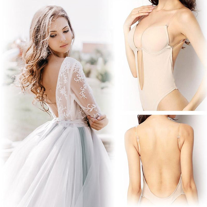 Mivona backless seamless bodysuit bra for discreet shaping and support.