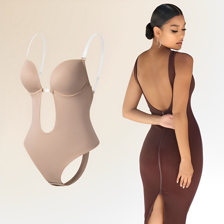 Seamless shapewear bodysuit for low back support and everyday comfort.