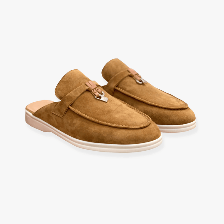 Women's backless slip-on loafers, sophisticated comfortable flats for everyday elegance.