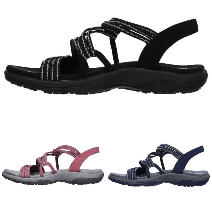 Comfortable white walking sandals for women, ideal for summer and travel.