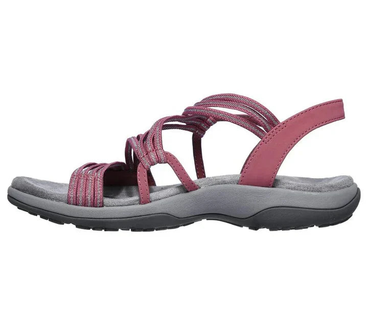 Versatile tan women's comfort sandals, the ultimate summer and travel shoe.