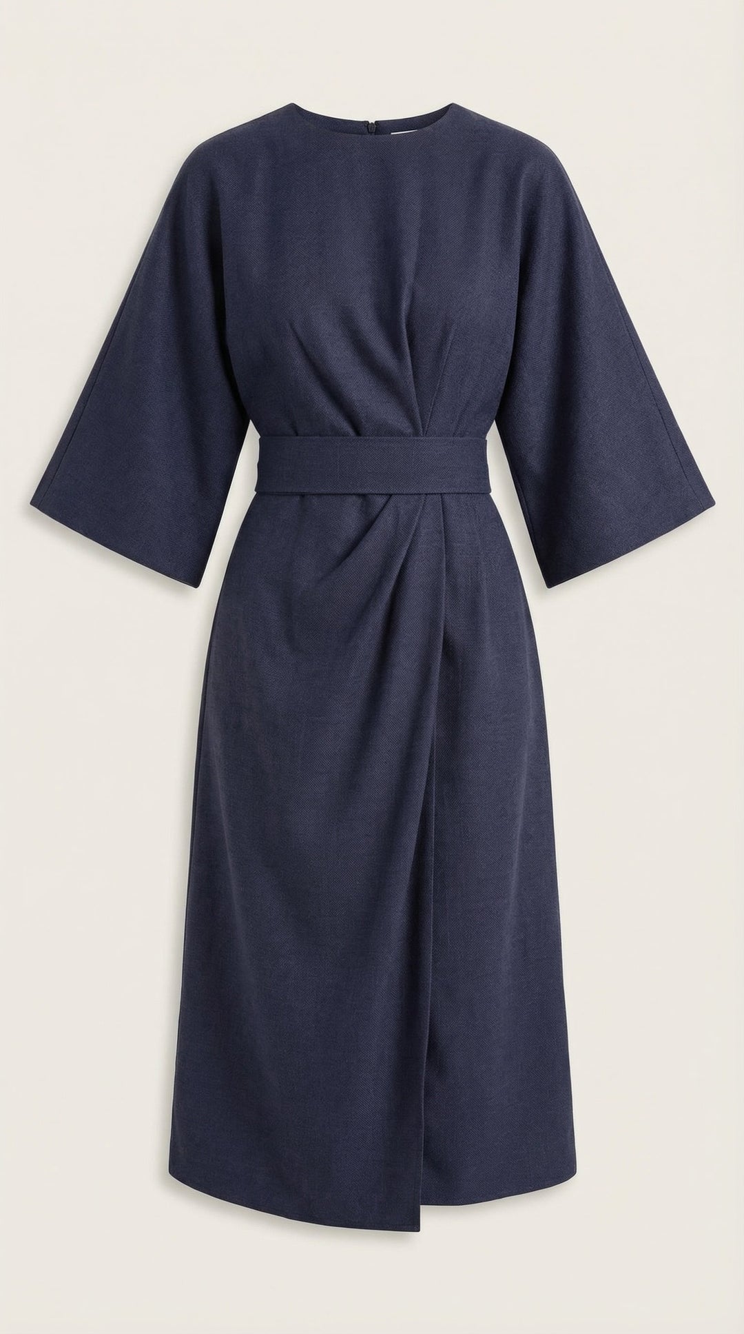 Midi dress featuring a flattering V-neck and wide sleeves