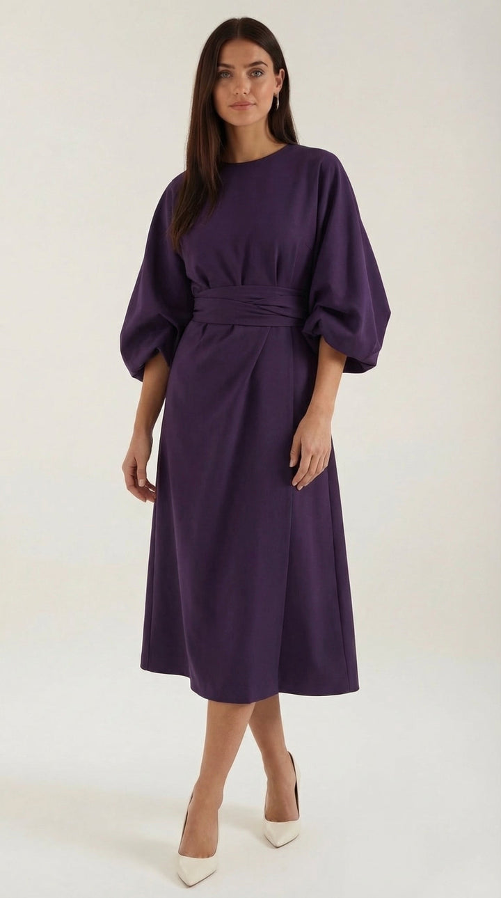Women's elegant wrap dress with a comfortable belted waist