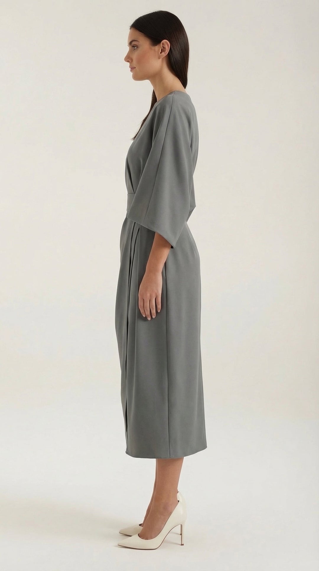 Fashionable wrap midi dress with a bold belted accent