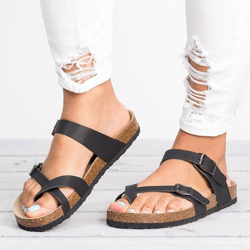 Stylish women's brown adjustable comfort sandals, perfect for summer casual wear & everyday elegance.