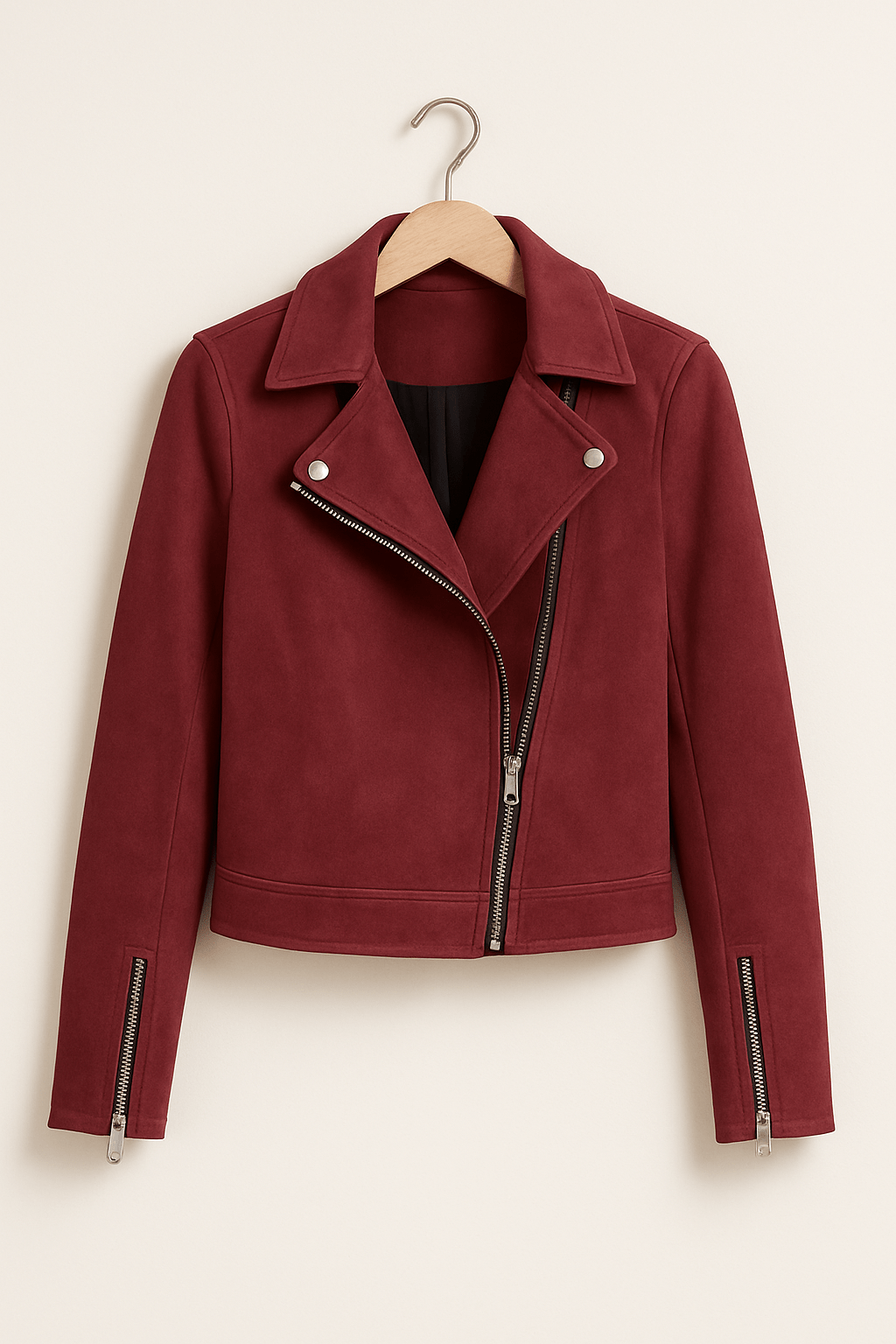 Lightweight women's faux suede jacket, ideal for spring layering and casual wear