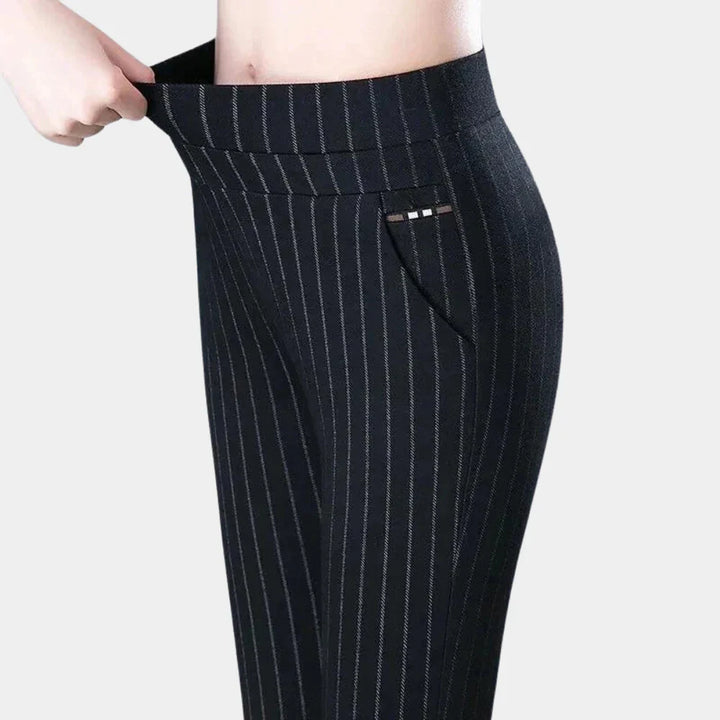 Plus size elastic waist stretch pants for women, perfect for work or casual outings.