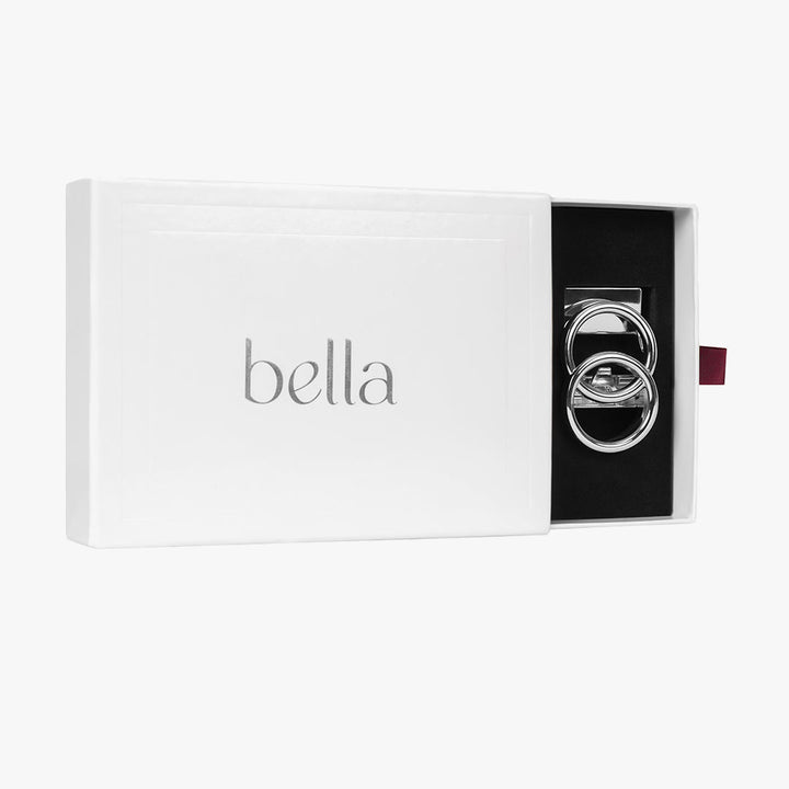Premium women's black leather ratchet belt, an elegant fashion accessory providing perfect, comfortable adjustability.