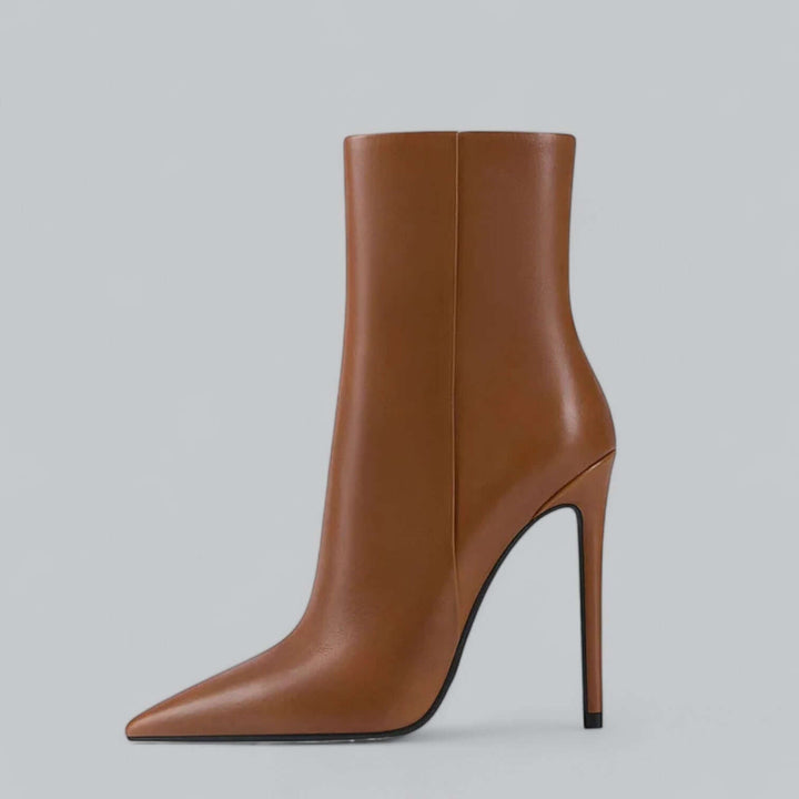 Chic women's pointed toe stiletto ankle boots, an elegant fashion choice for any dressy occasion.