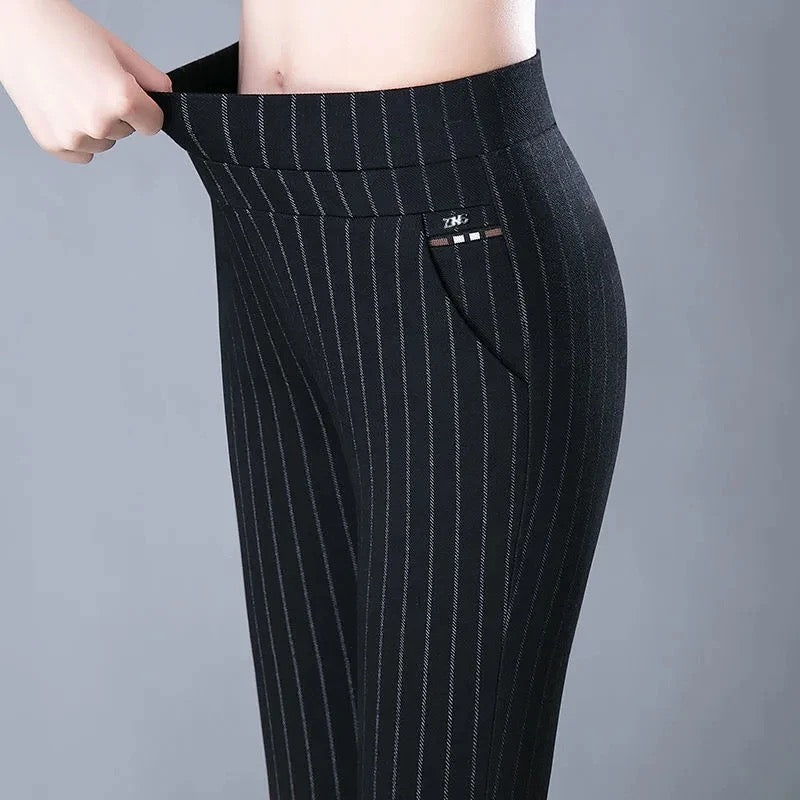 Stylish women's stretchy athleisure pants, delivering all-day comfort and a flexible fit for modern casual fashion.