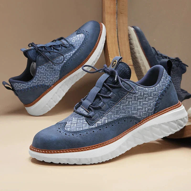 Modern blue women's lightweight sneakers, offering comfort and support for walking & daily activities.