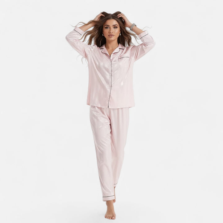 Bold stripe women's lounge set. Long sleeve top & matching pants for ultimate comfort & style.