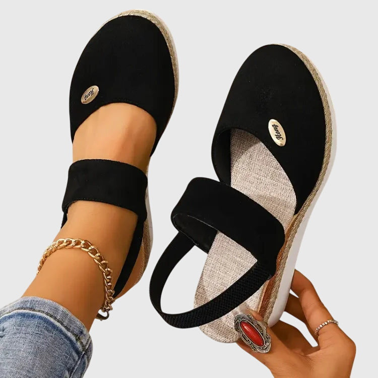 Versatile women's braided closed toe sandals with elevated sole, perfect for everyday casual style.