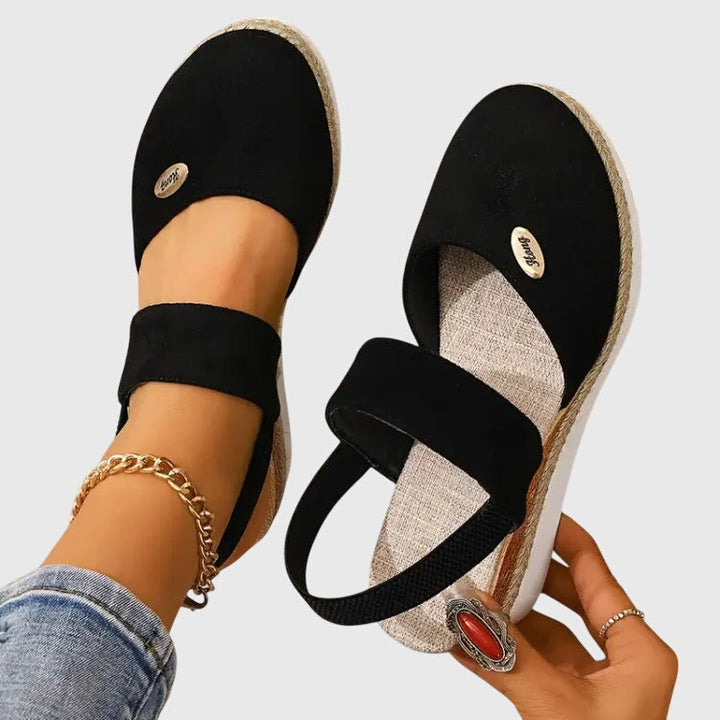 Versatile women's braided closed toe sandals with elevated sole, perfect for everyday casual style.