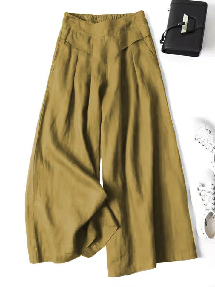 Effortless women's wide-leg trousers, loose fit, breathable, great for casual spring style.