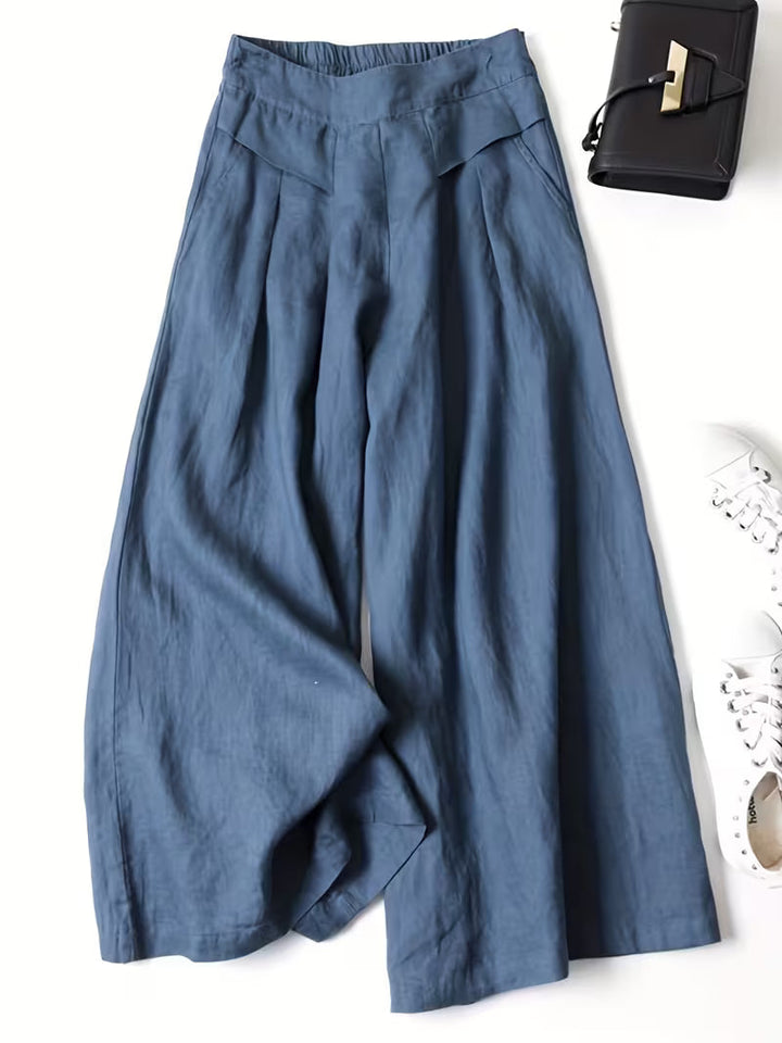 Fashionable women's wide-leg pants, high-waisted, loose, and breathable for effortless style.